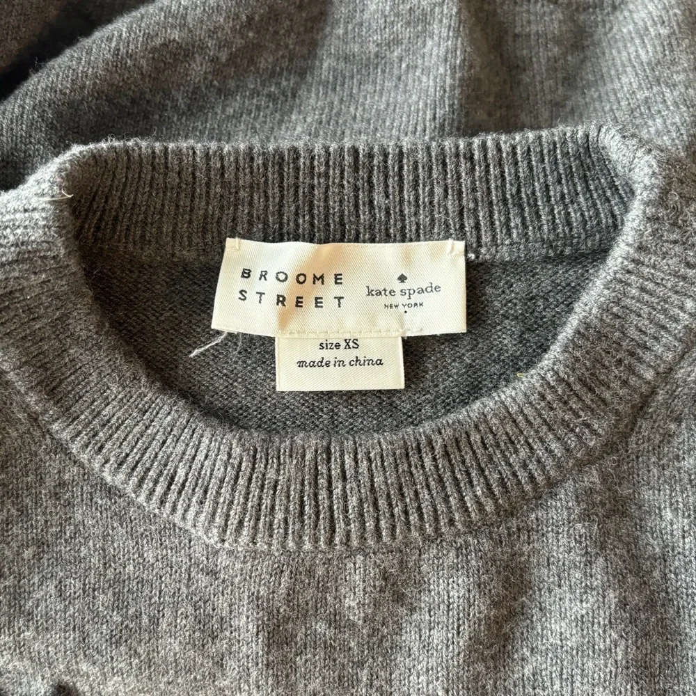 Kate Spade Broome Street Winking Eye Gray Sweater‎ Womens Size XS